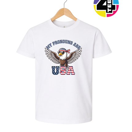 Pronouns Are USA Eagle Youth Tee