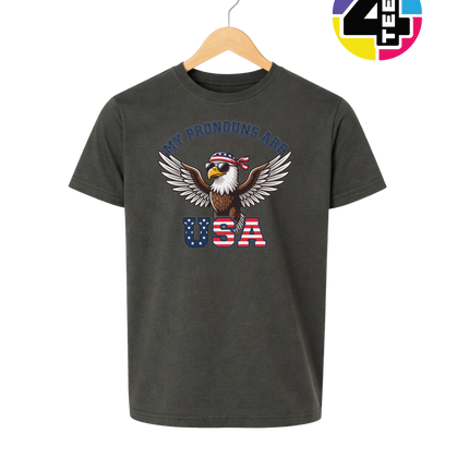 Pronouns Are USA Eagle Youth Tee