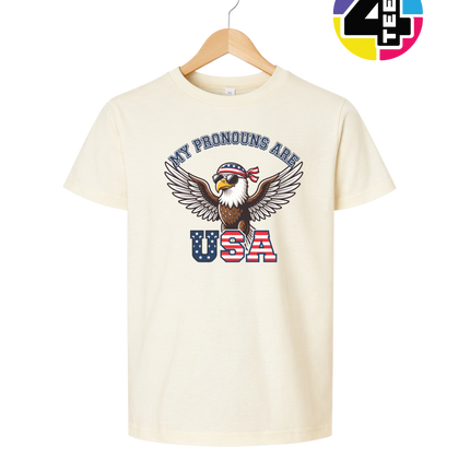 Pronouns Are USA Eagle Youth Tee