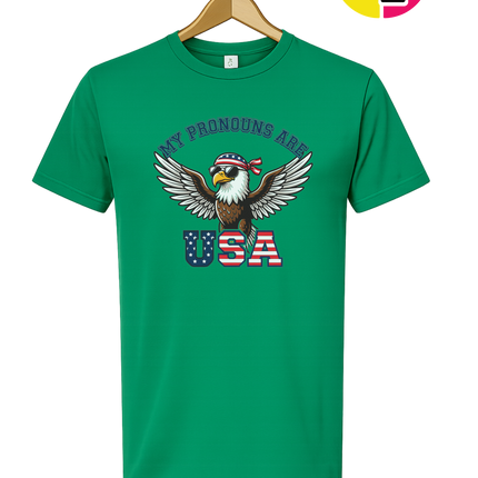 Pronouns Are USA Eagle Tee