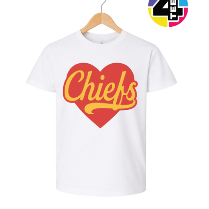 Chiefs Heartbeat Script Youth Tee