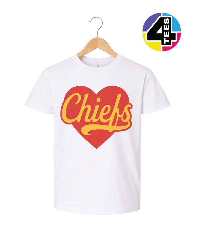 Chiefs Heartbeat Script Youth Tee