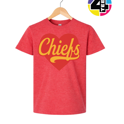 Chiefs Heartbeat Script Youth Tee
