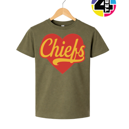 Chiefs Heartbeat Script Youth Tee