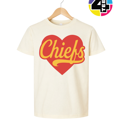Chiefs Heartbeat Script Youth Tee