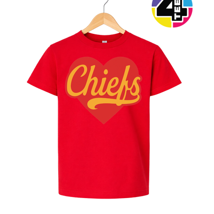 Chiefs Heartbeat Script Youth Tee