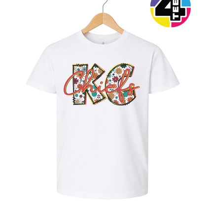Blooming KC Chiefs Youth Tee