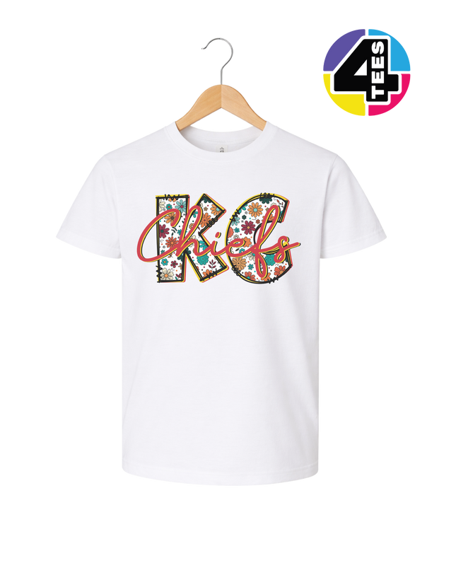 Blooming KC Chiefs Youth Tee