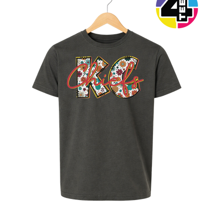 Blooming KC Chiefs Youth Tee