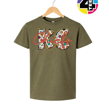 Blooming KC Chiefs Youth Tee