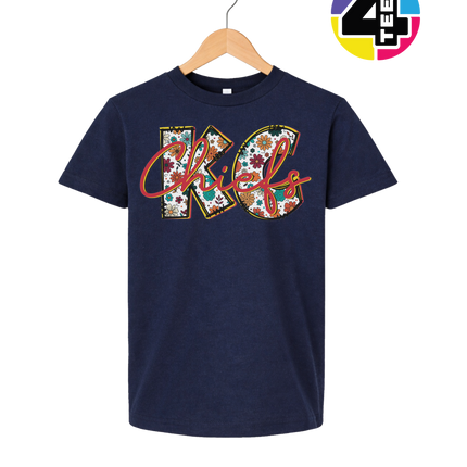 Blooming KC Chiefs Youth Tee