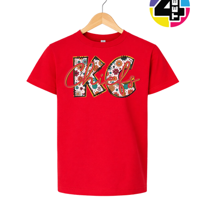 Blooming KC Chiefs Youth Tee