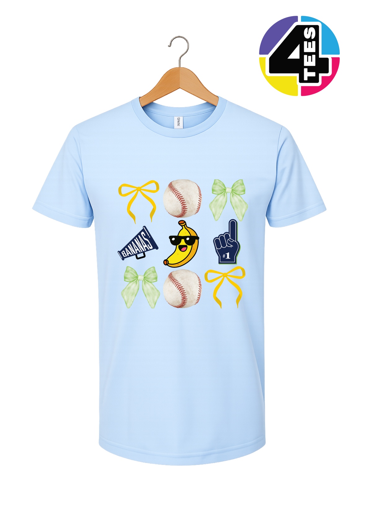 Bananas Baseball Fun Collage Design
