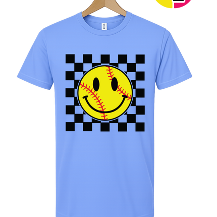 Softball Smiley Stitch Vibes