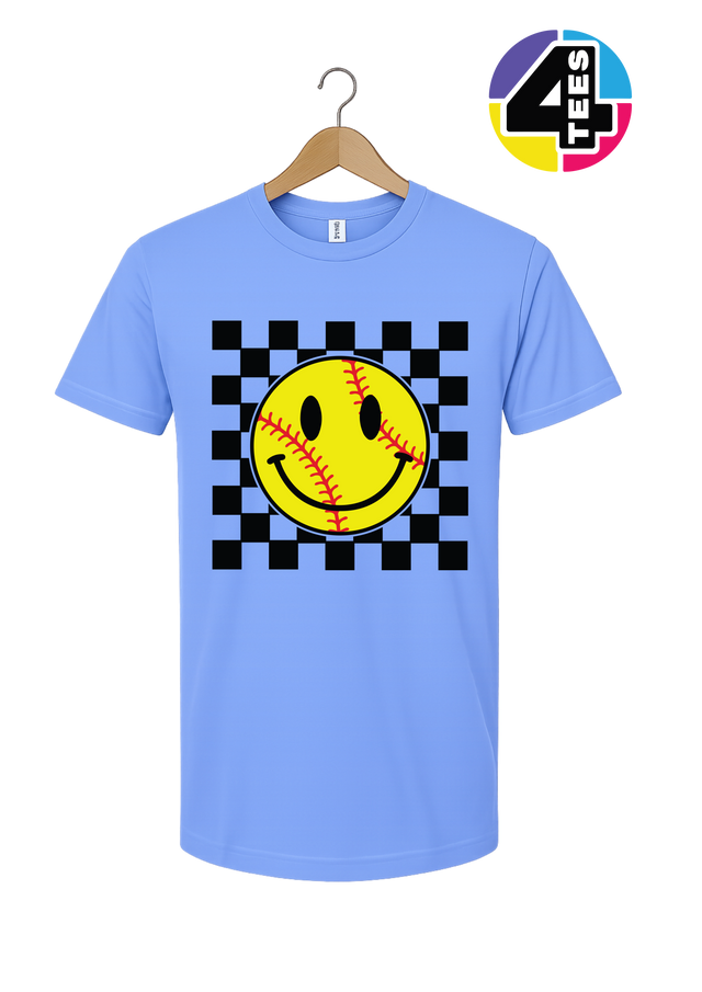 Softball Smiley Stitch Vibes