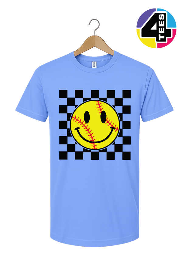 Softball Smiley Stitch Vibes