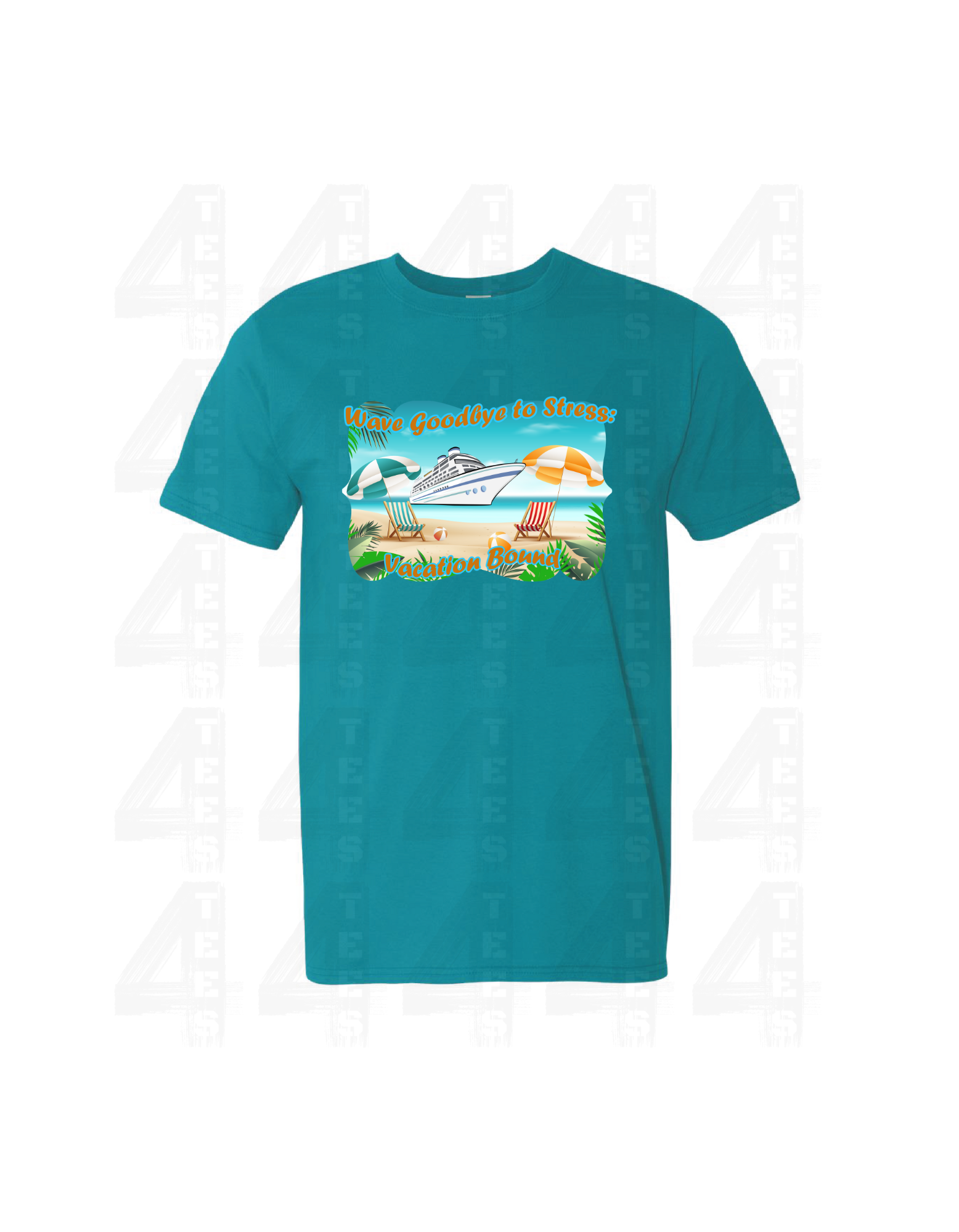 Custom cruising T-shirt-wave goodbye to stress