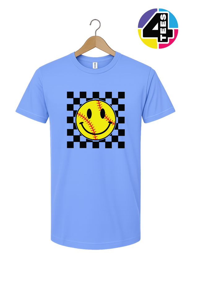 Softball Retro Smiley Face