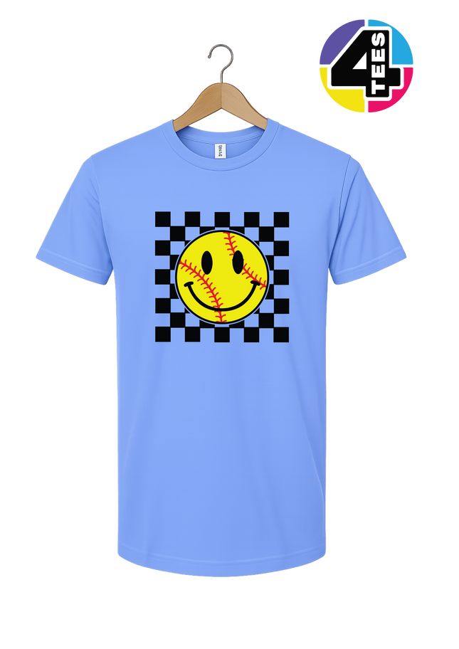 Softball Retro Smiley Face