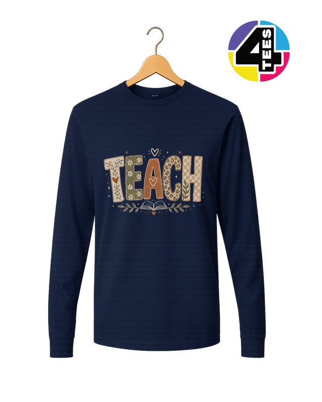 Boho Autumn Teach Long Sleeve Tee