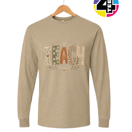 Boho Autumn Teach Long Sleeve Tee