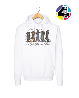 Witchy Boots & Spooky Vibes Hoodie
