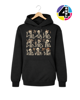 Spooky-Cute Skeleton Squad Youth Hoodie