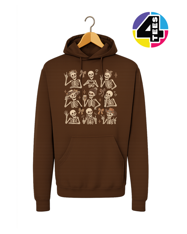 Spooky-Cute Skeleton Squad Hoodie