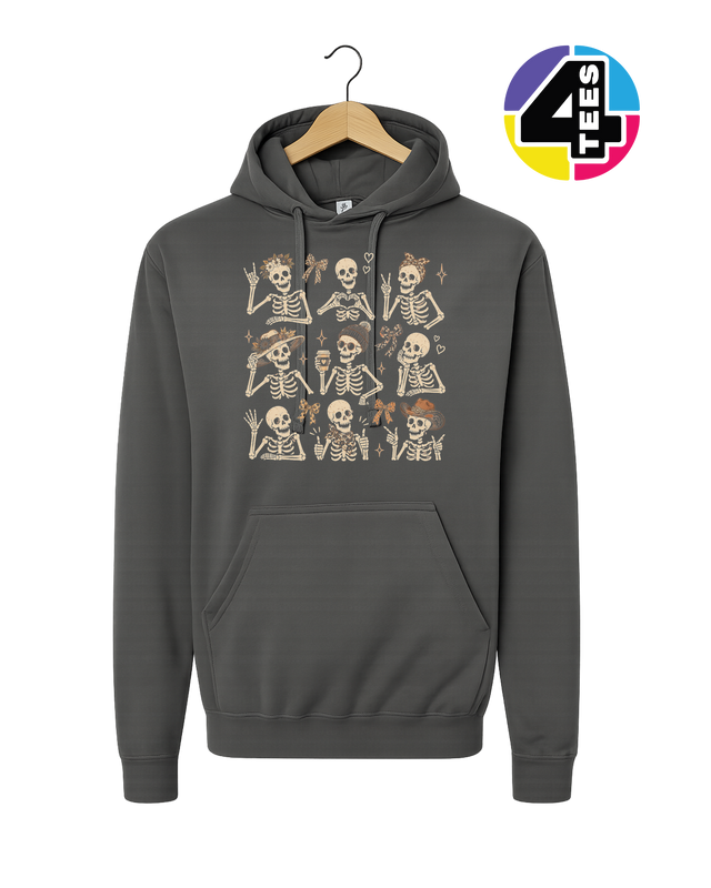 Spooky-Cute Skeleton Squad Hoodie