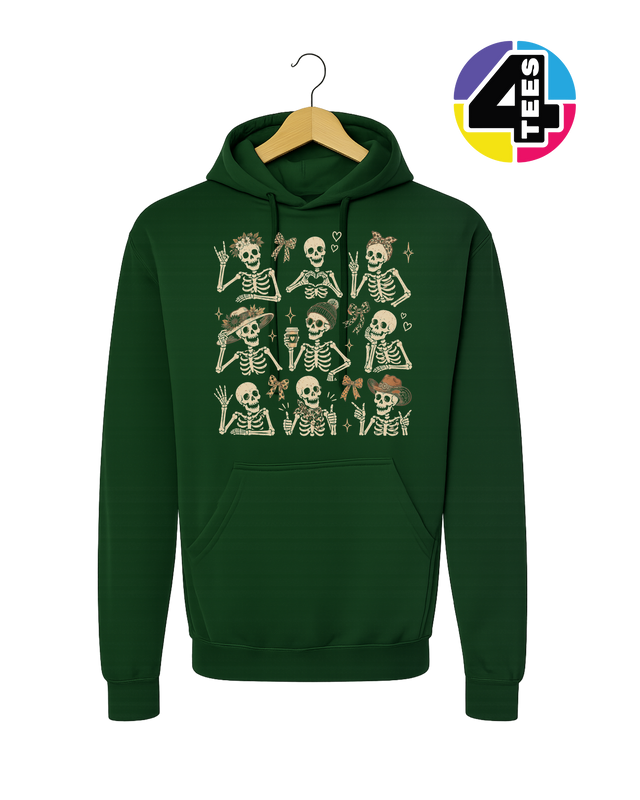 Spooky-Cute Skeleton Squad Hoodie
