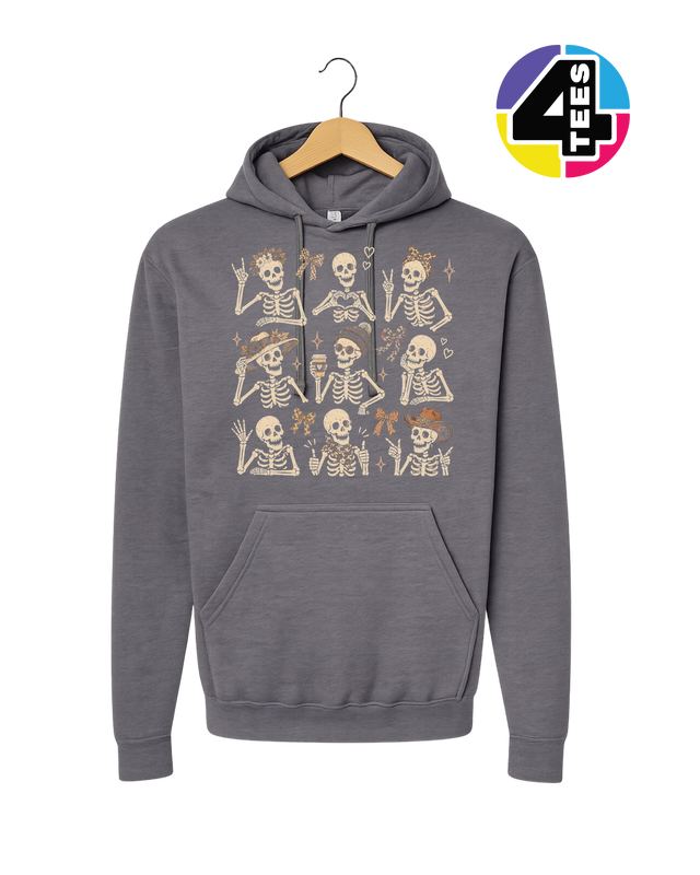 Spooky-Cute Skeleton Squad Hoodie