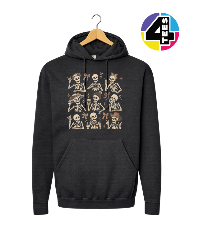 Spooky-Cute Skeleton Squad Hoodie