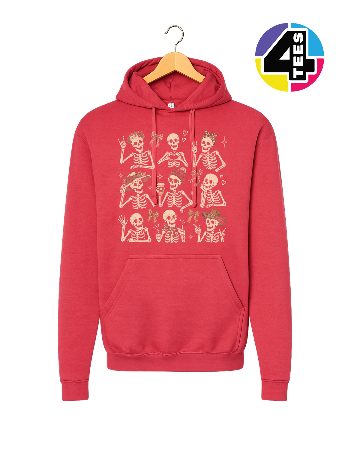 Spooky-Cute Skeleton Squad Hoodie