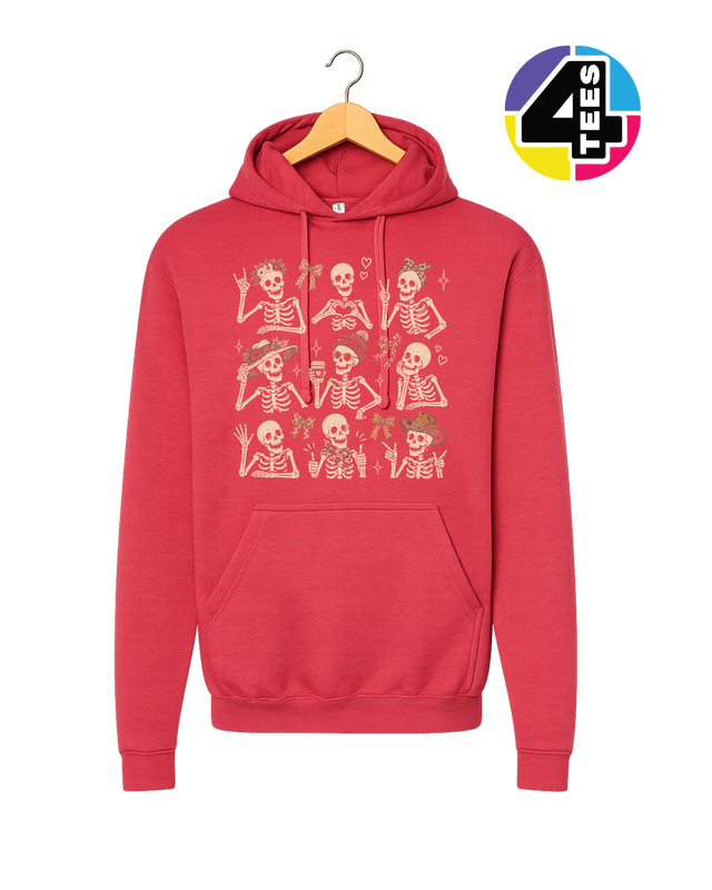 Spooky-Cute Skeleton Squad Hoodie