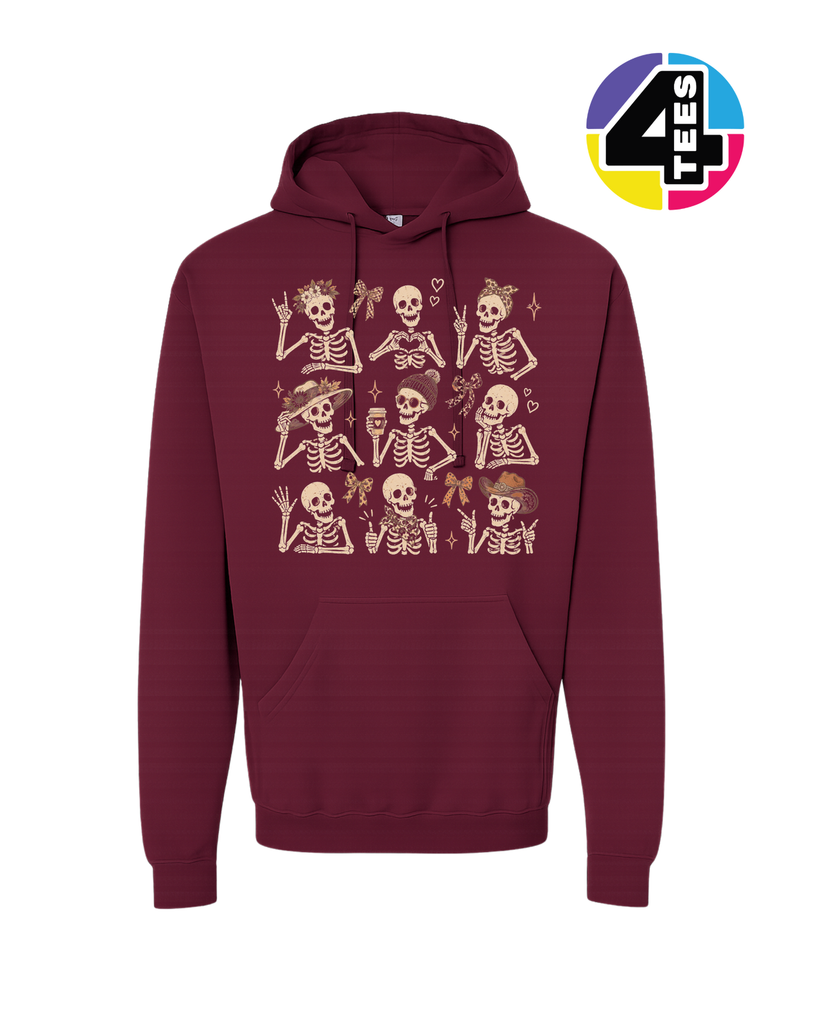 Spooky-Cute Skeleton Squad Hoodie