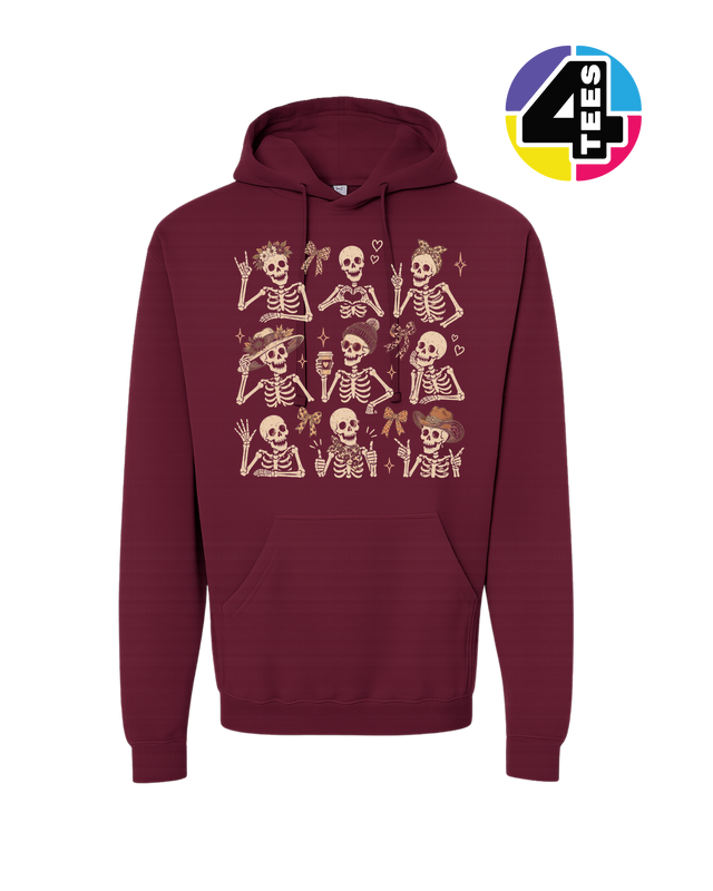 Spooky-Cute Skeleton Squad Hoodie