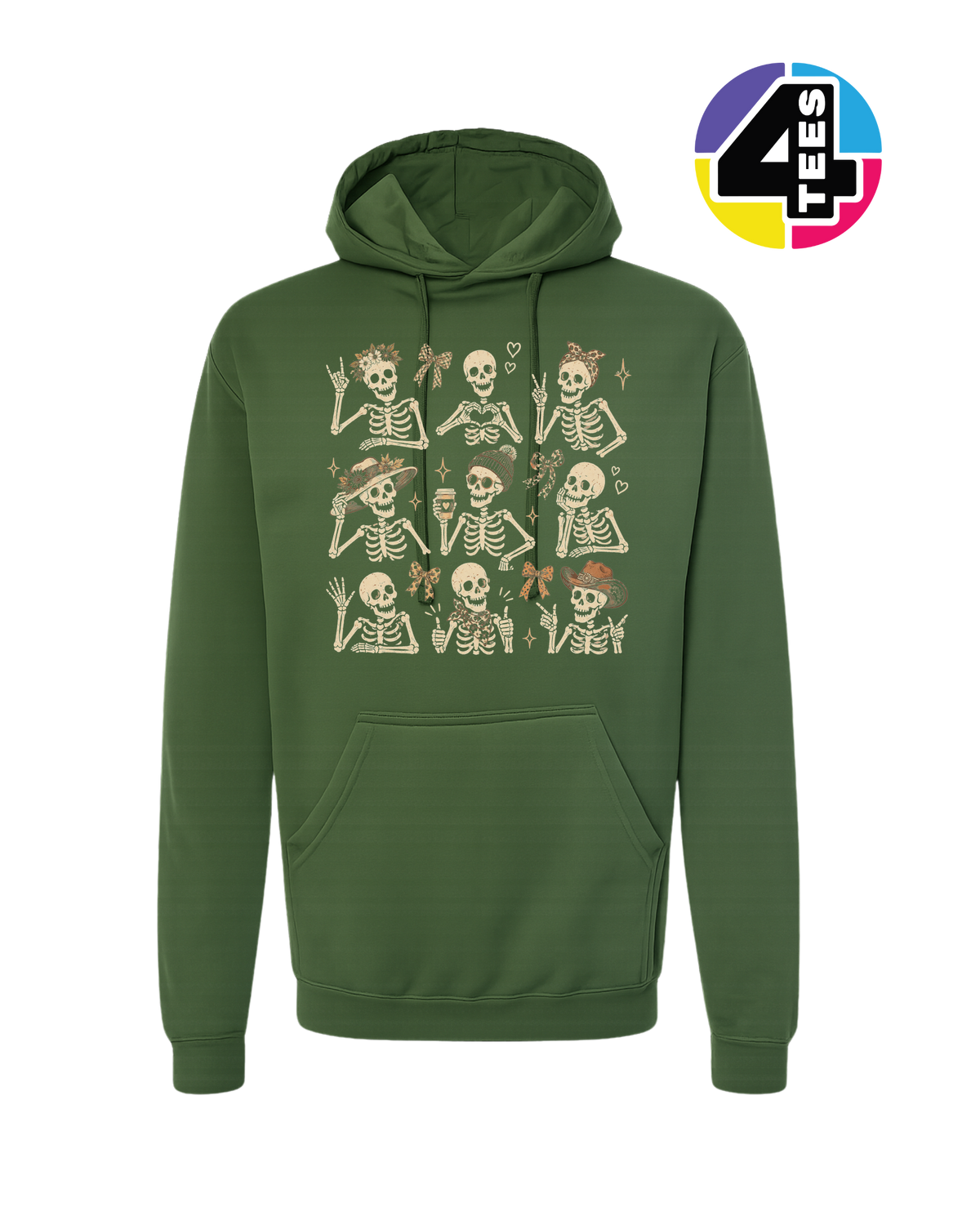 Spooky-Cute Skeleton Squad Hoodie