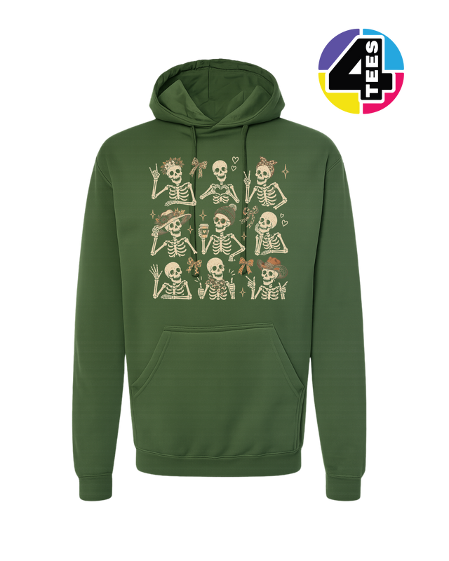 Spooky-Cute Skeleton Squad Hoodie
