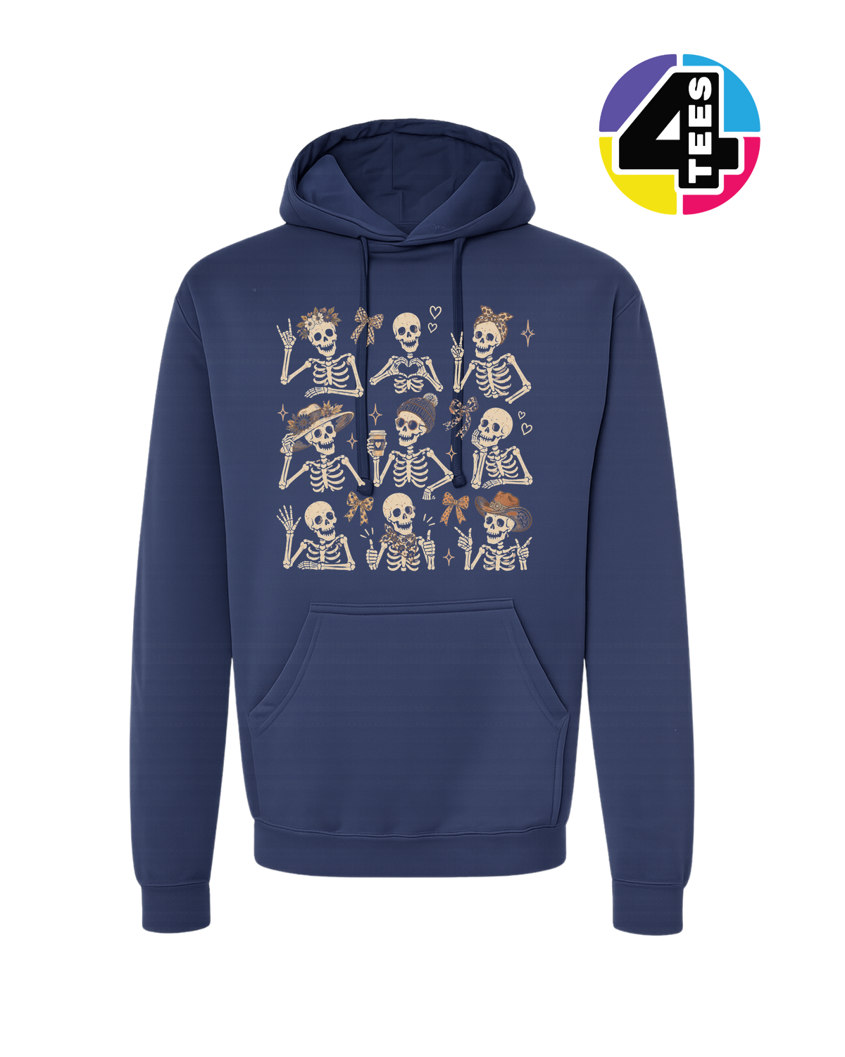 Spooky-Cute Skeleton Squad Hoodie