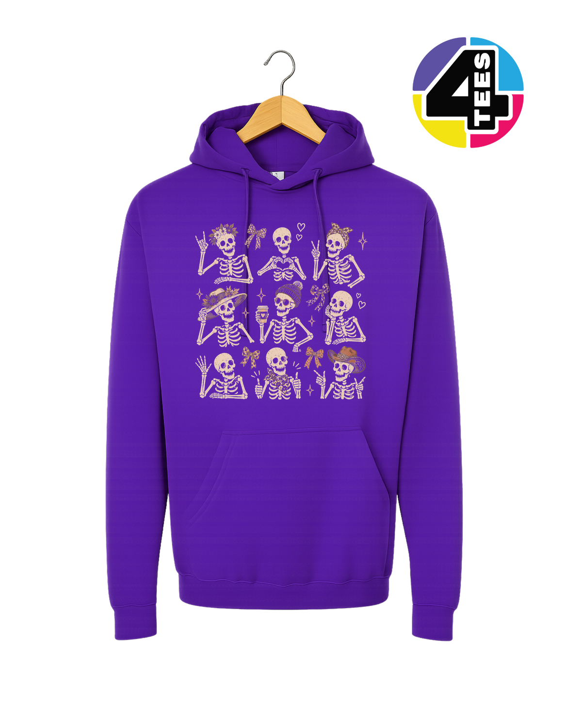 Spooky-Cute Skeleton Squad Hoodie