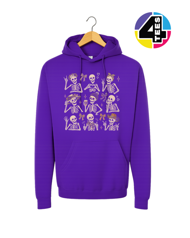 Spooky-Cute Skeleton Squad Hoodie