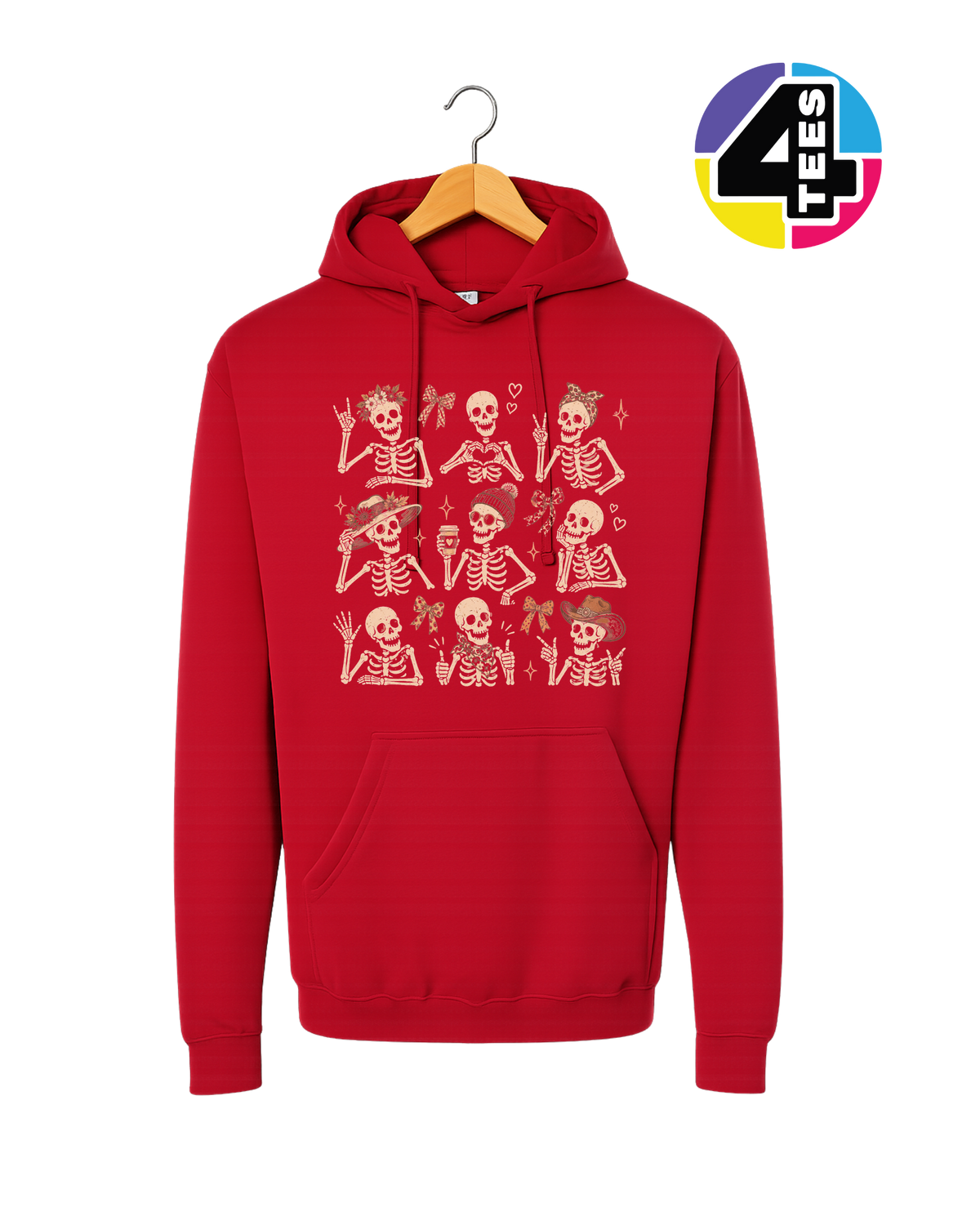 Spooky-Cute Skeleton Squad Hoodie
