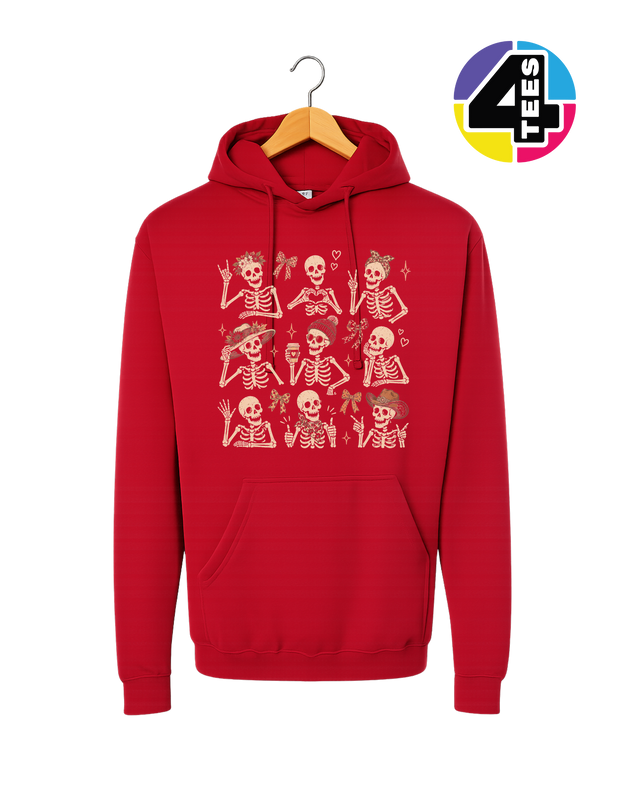 Spooky-Cute Skeleton Squad Hoodie