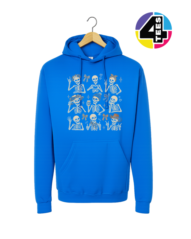 Spooky-Cute Skeleton Squad Hoodie