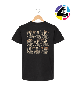 Spooky-Cute Skeleton Squad Youth Tee