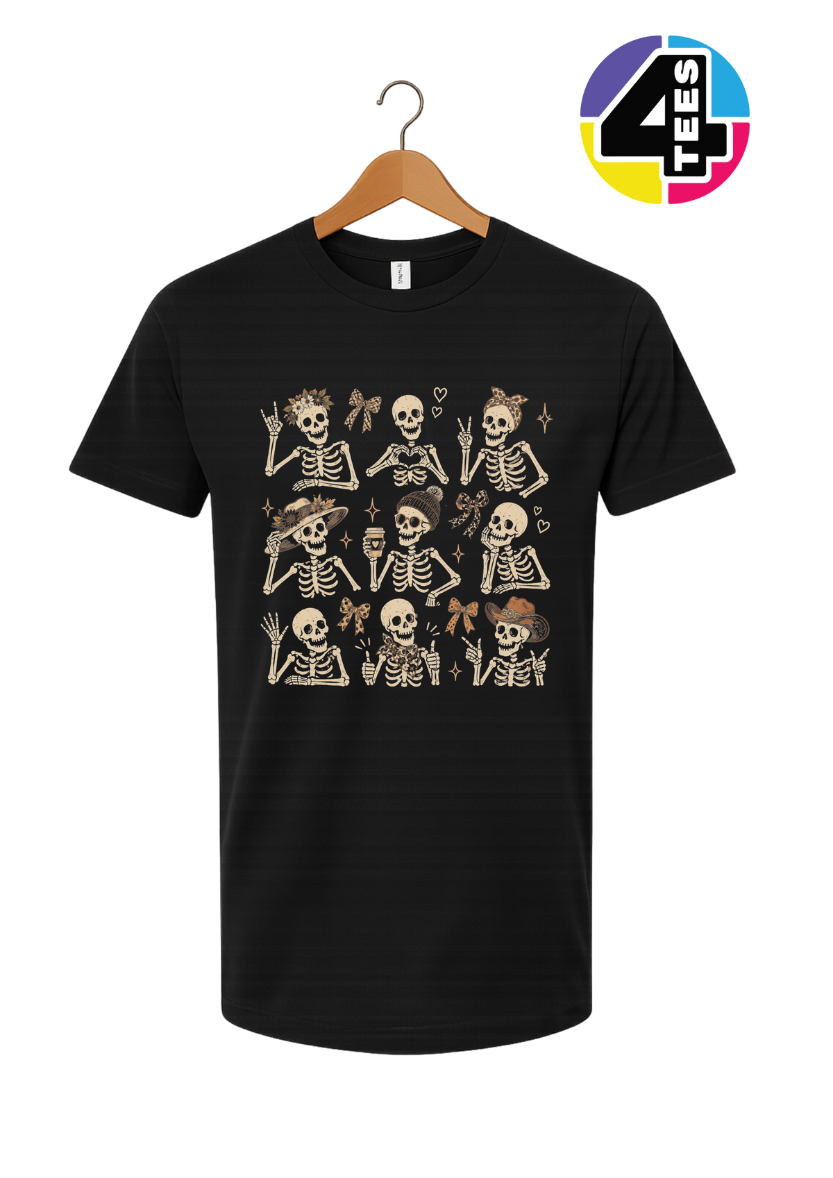 Spooky-Cute Skeleton Squad Tee
