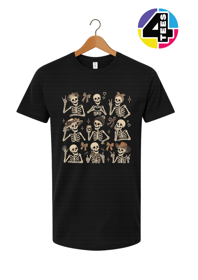 Spooky-Cute Skeleton Squad Tee