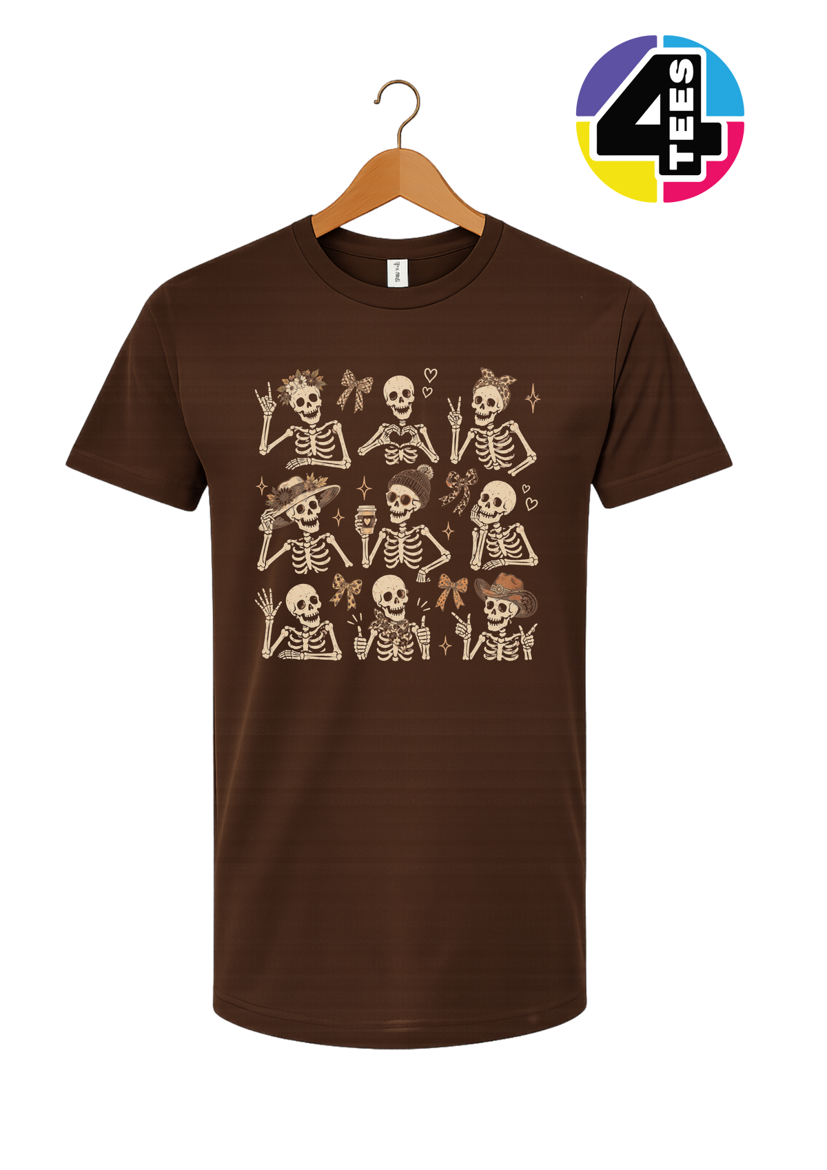 Spooky-Cute Skeleton Squad Tee