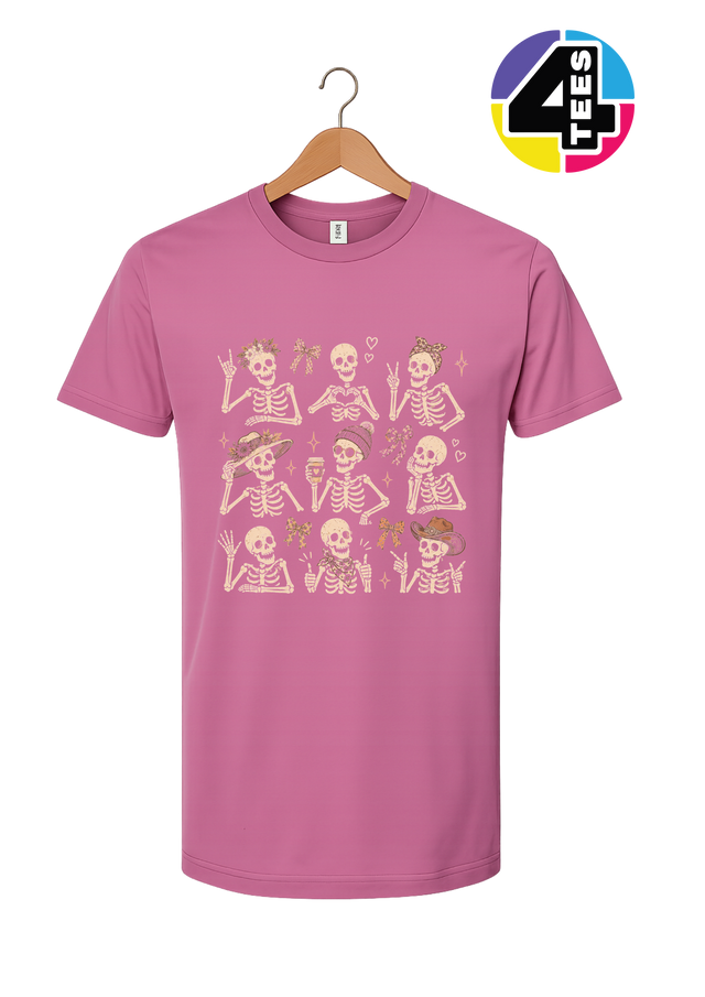 Spooky-Cute Skeleton Squad Tee