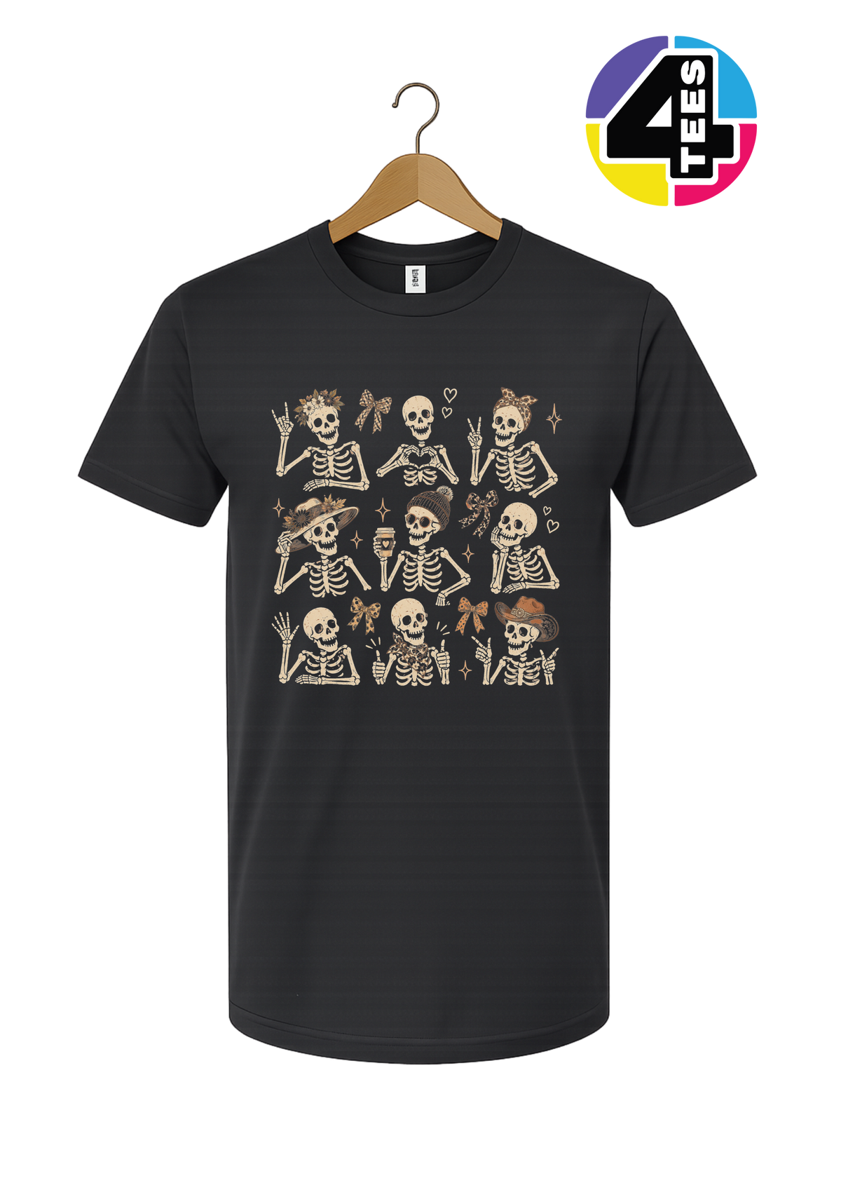 Spooky-Cute Skeleton Squad Tee